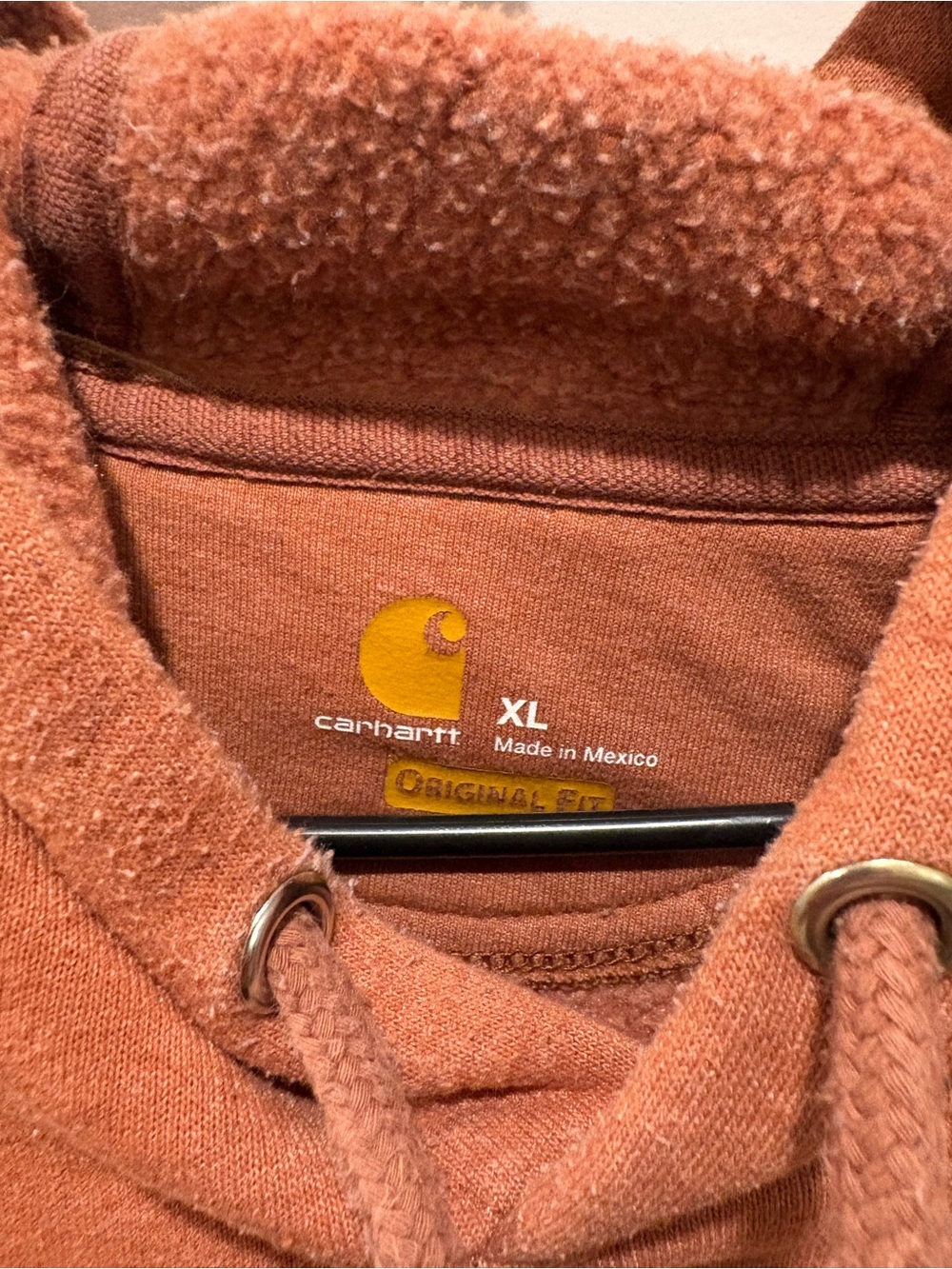 Carhartt Men’s Rust-Brown Hooded Pullover Sweatshirt - Picture 2 of 3